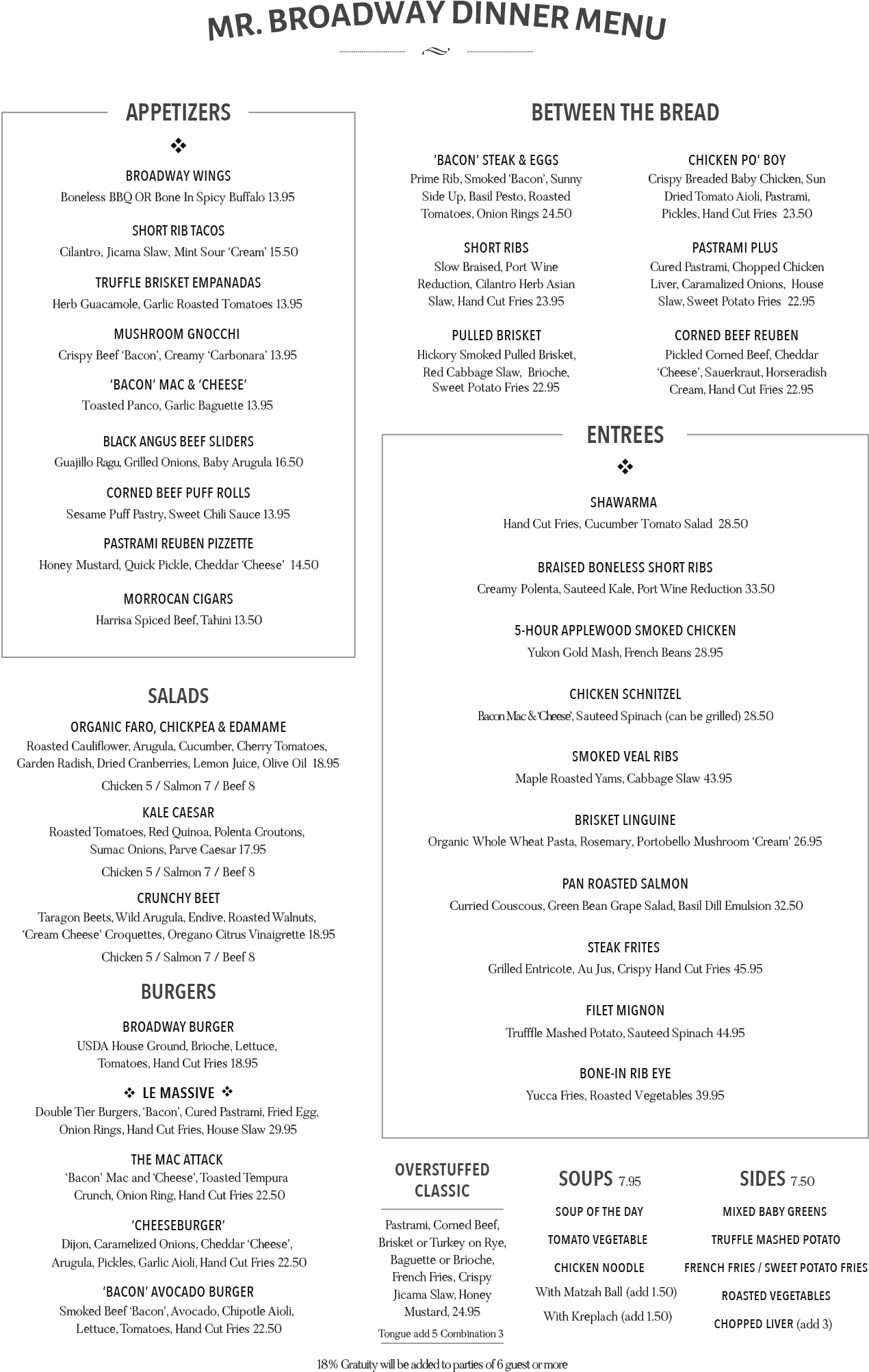 Dine-in Dinner Menu At Mr - Mr. Broadway (1280x2006), Png Download