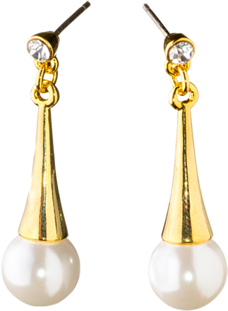 Gold Bell Top With White Pearl - Gold (500x500), Png Download