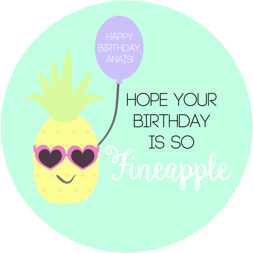 One Of My Friends Has A Thing For Pineapples - Pineapple Birthday Emoji (1080x1080), Png Download