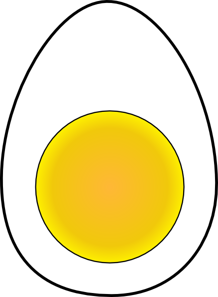 Boiled Egg - Half Boiled Egg Vector (438x595), Png Download