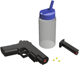 Bebe Toy Gun1 - Airsoft Gun (640x294), Png Download