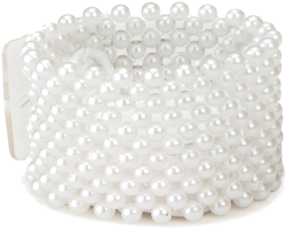 White Pearl Beads - Corsage Bracelet - Flower Bracelet Sugar (626x500), Png Download