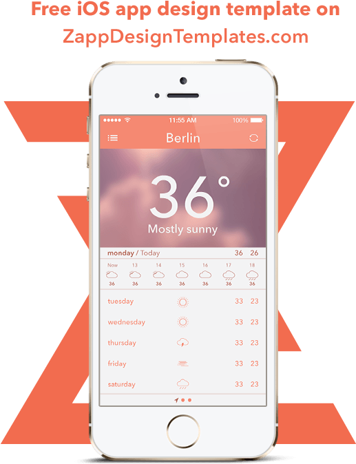 Free Weather Ios App Freebie Preview Image - Mobile App (700x700), Png Download