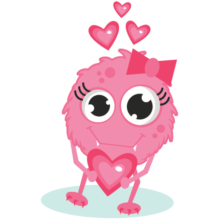Girl Monster In Love Svg Cutting Files Valentines Day - Valentines Day Monster Clipart (432x432), Png Download