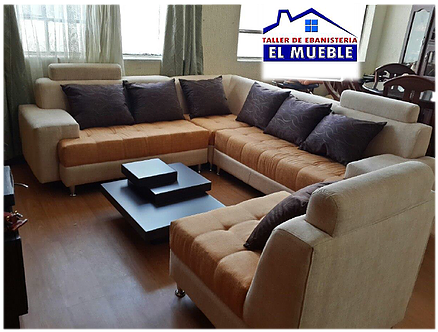 Mueble L Naranja Y Beis - Living Room (784x441), Png Download