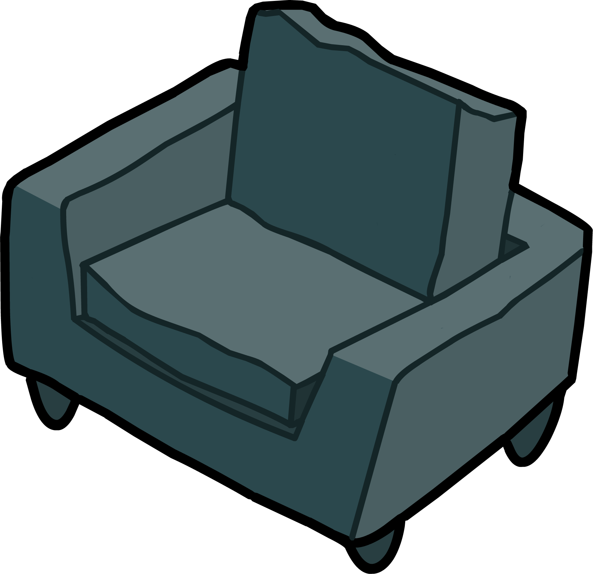 Slab Recliner Icon - Club Penguin Sillon (1926x1867), Png Download