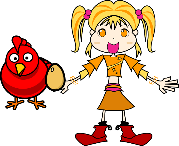 How To Set Use Girl Hen Egg Clipart - Cartoon Chicken Shower Curtain (600x491), Png Download