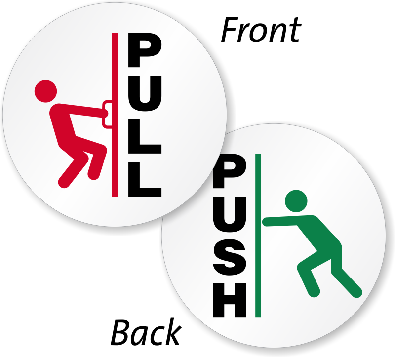 Pull Push With Graphic 2-sided Label - Do Not Push Or Pull (800x723), Png Download