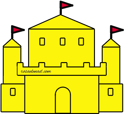 Sand Castle Doodle - Drawing (500x400), Png Download