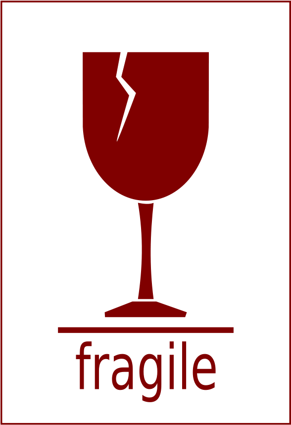 Danger Label Clipart, Vector Clip Art Online, Royalty - Fragile Cartoon (639x900), Png Download