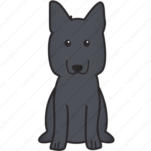 Library Black German Shepherd Clipart - Black German Shepherd Cartoon (600x600), Png Download