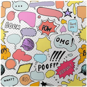 Seamless Pattern Background With Handdrawn Comic Book - Comics (400x400), Png Download