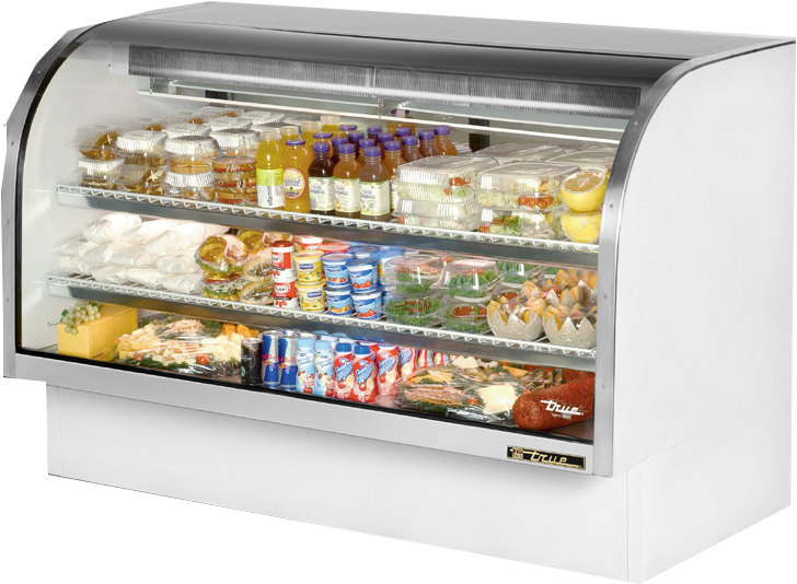 True Tcgg 72 Ld Curved Glass Deli Case - True Tcgg-72 Refrigerated Curved Glass Display, 72" (731x731), Png Download