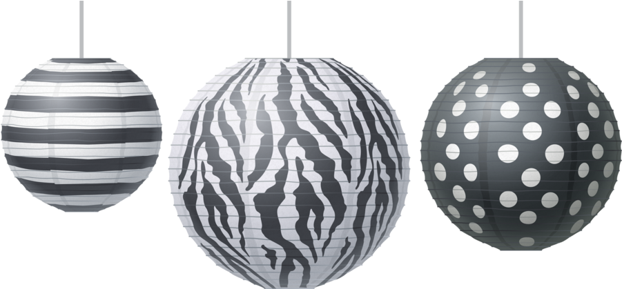 Tcr77101 Big Bold Black & White Paper Lanterns Image - Big Bold Black-and-white Paper Lanterns (900x900), Png Download