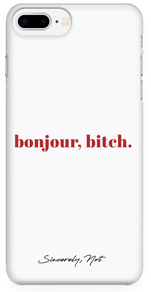 Bonjour Bitch White Cell Phone Case For Iphone And - Mobile Phone Case (1024x1024), Png Download
