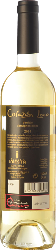 Corazón Loco Blanco - Wine Bottle (182x800), Png Download