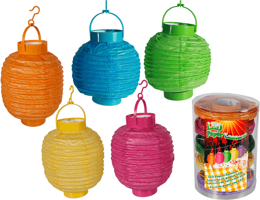 Download Paper Lantern With Led Out Of The Blue Coloured Paper Led Lanterns 5 Pack Full Size Png Image Pngkit