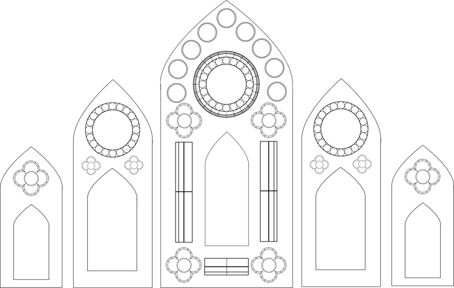 Stained Glass Window Template 178655 - Blank Stained Glass Window Template (900x571), Png Download
