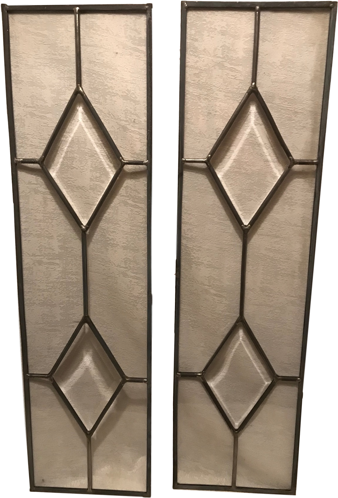 Vintage Beveled Geometric Leaded Clear Glass Window (1475x2172), Png Download