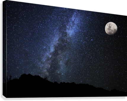 Stars In The Night Sky, Milky Way Galaxy Canvas Print - Posterazzi Stars In The Night Sky Milky Way Galaxy (429x344), Png Download