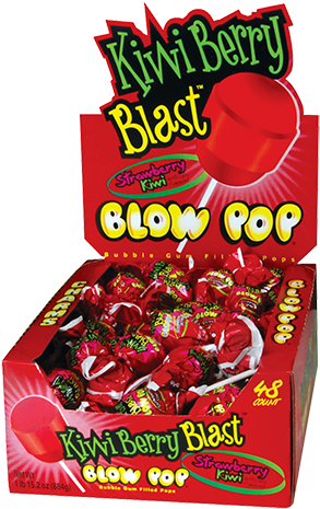 Charms Kiwi Berry Blast Blow Pops - Charms Blow Pops Kiwi Berry Blast Blow Pops (box Of (500x500), Png Download