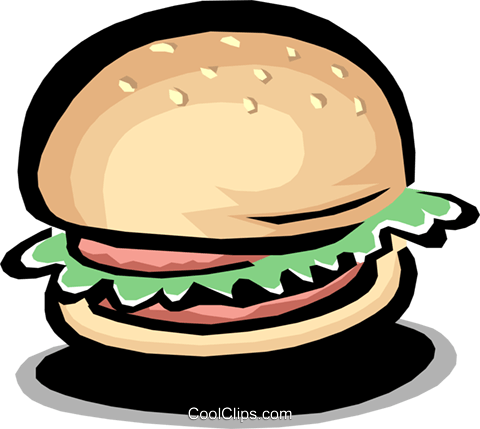 Hamburger Royalty Free Vector Clip Art Illustration - Cartoon Burger (480x429), Png Download