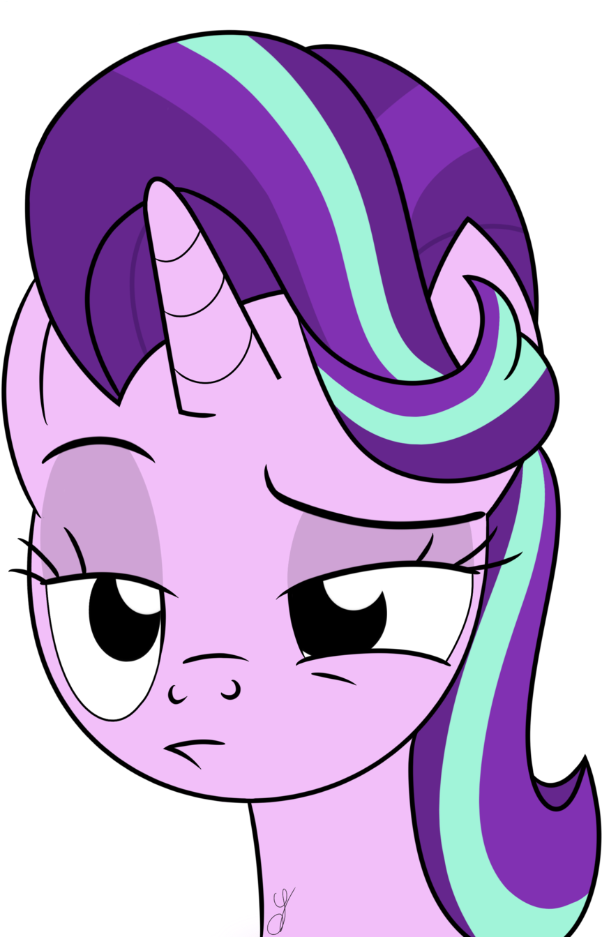 Intronium, Lidded Eyes, Pony, Raised Eyebrow, Safe, - Starlight Glimmer Eyebrow (1024x1357), Png Download