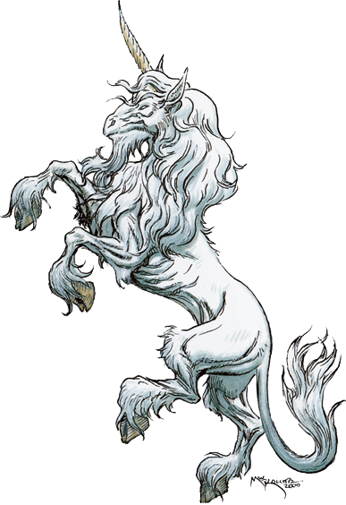 Unicorn - 01b - Kaluta - Unicornio D&d (387x564), Png Download