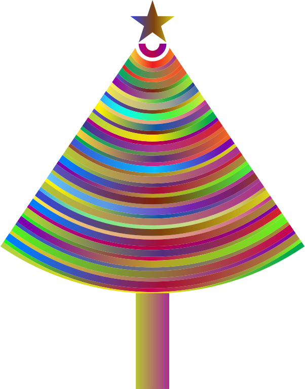 Prismatic Abstract Christmas Tree - Dress (602x766), Png Download