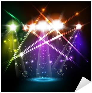 Banner Neon Light Stage Background For Your Text Sticker - Banner Neon Light Stage Background (400x400), Png Download