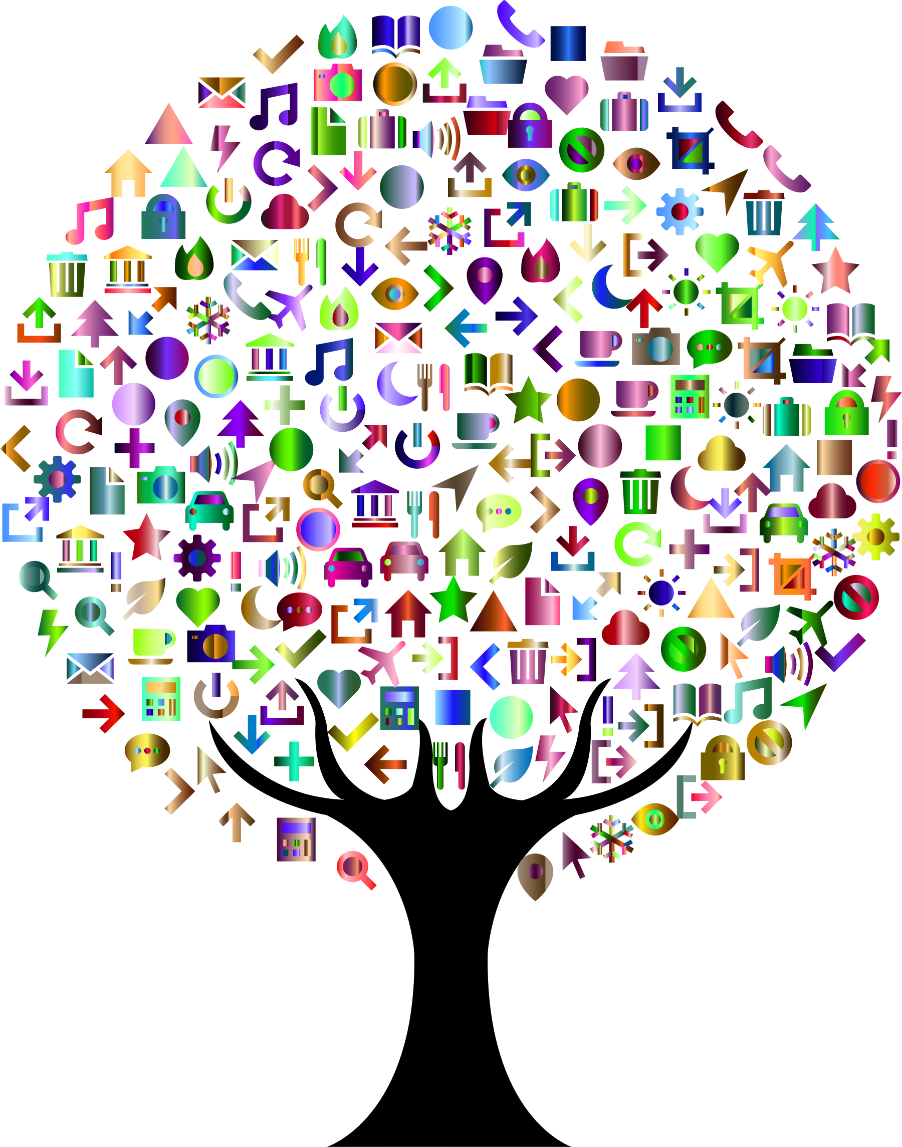 Abstract Icons Tree Prismatic - Portable Network Graphics (1800x2290), Png Download
