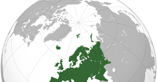Earth With Europe Highlighted (541x284), Png Download