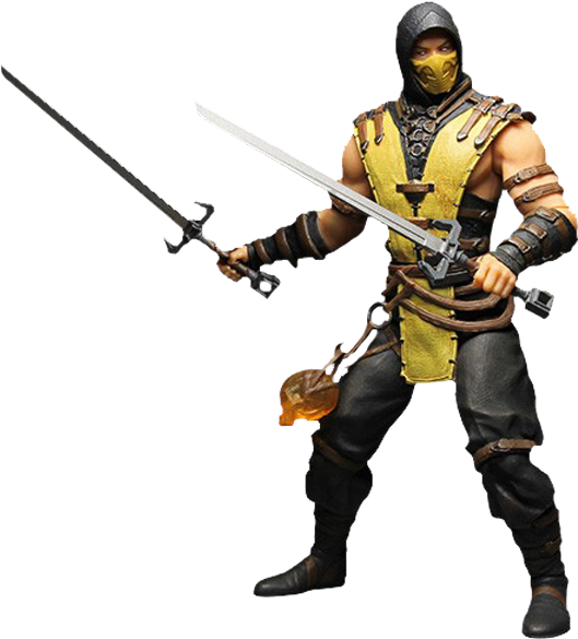 Mortal Kombat X - Mortal Kombat Scorpion Figure (600x600), Png Download