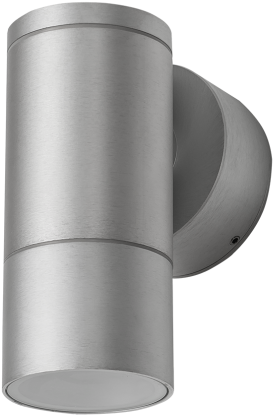 Domus Cylindrical 240v Led Wall Light - Anodised Finish (582x496), Png Download