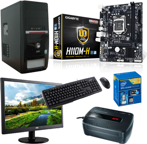Computadora De Escritorio - Gigabyte Ga-h110m-h With Intel H110 Express Microatx (500x500), Png Download