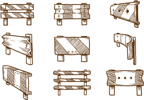 Hand Drawn Guardrail Vectors - Drawing (669x490), Png Download