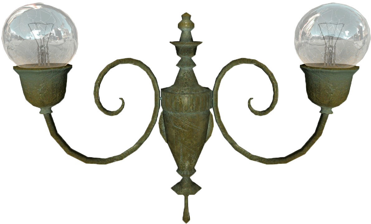 Fo4ww Fancy Wall Light Double - Wiki (1346x934), Png Download