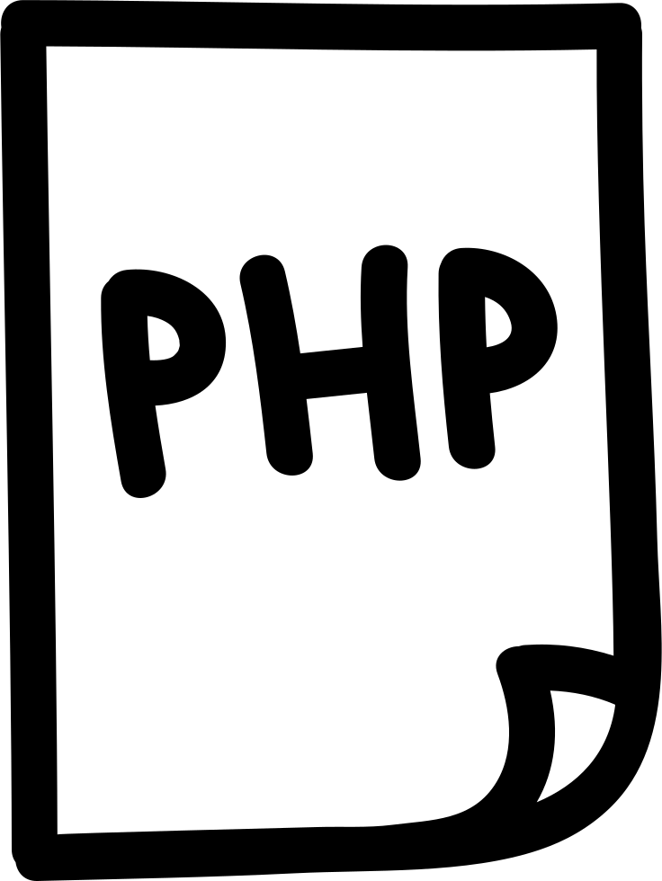 Php File Hand Drawn Interface Symbol Comments - Icono Php (736x980), Png Download