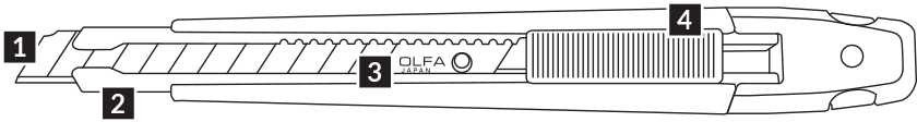 1 Olfa 9mm Ab Silver Snap-off Blade, Providing Sharper - Marking Tools (850x275), Png Download