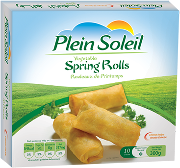 Vegetable Spring Rolls - Plein Soleil Spring Rolls (400x450), Png Download