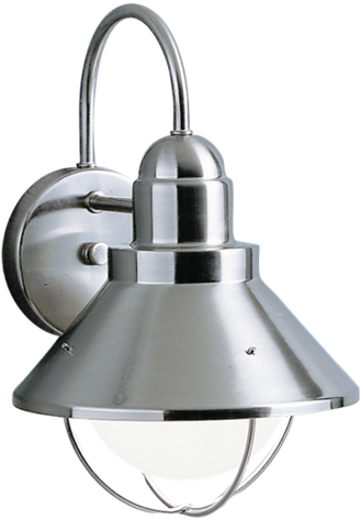 Seaside Outdoor Wall Light - Kichler Seaside Outdoor Wall Lantern 9022 In Brushed (800x600), Png Download