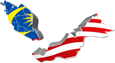 Malaysia Flag Map Png (468x277), Png Download