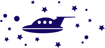 Nave Espacial, Estrellas Y Planetas - Vinil De Nave Espacial (600x450), Png Download