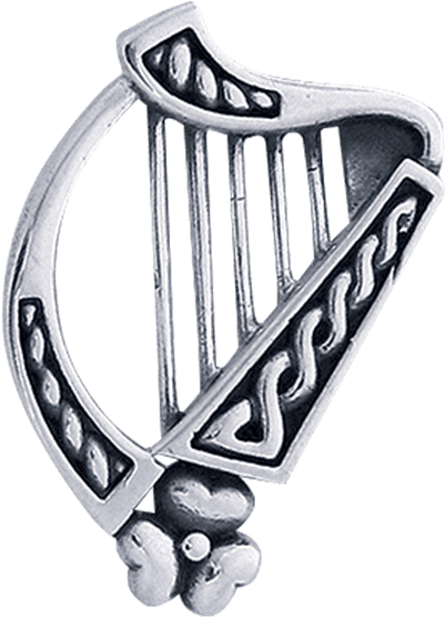 Celtic Shamrock Harp Pendant (555x555), Png Download