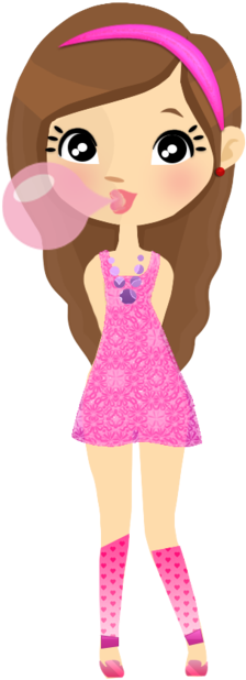 Pink Doll Png Png Images - Caricature Teen (400x663), Png Download