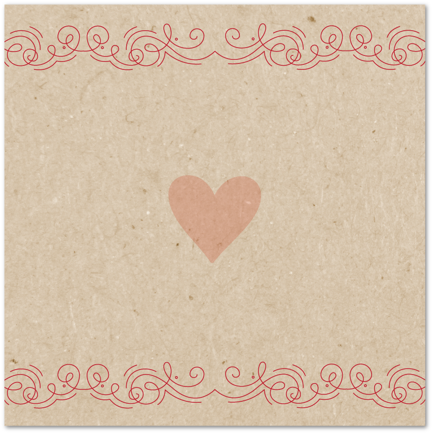 Kraft Paper Calendar Mini Card - Heart (1000x1333), Png Download