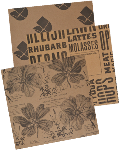 Food Service Sheets Natural Kraft Paper - Printed Kraft Paper (400x500), Png Download