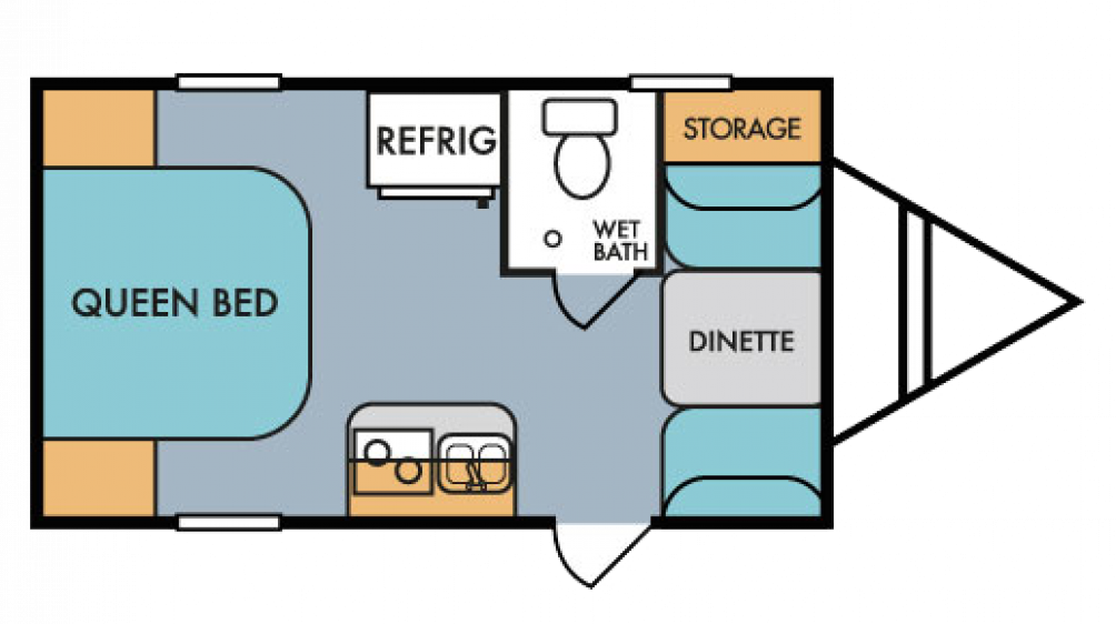 2018 Throwback 177se Floor Plan Img - 2017 Mt Mckinley Toy Hauler (1004x562), Png Download