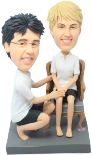 Casual Samesex Gay Couple Bobbleheads - Same-sex Relationship (527x527), Png Download