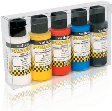Pintura Acrilica Para Aerografia Vallejo Premium - Vallejo - Premium Airbrush Paint - Set Of 5 - Opaque (400x400), Png Download
